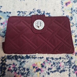 New Vera Bradley  Quilted Wallet Burgundy